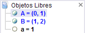 Seleccin de un Objeto en la Vista Algebraica
